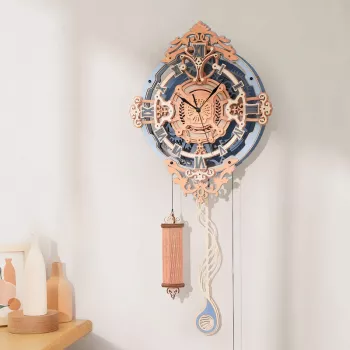 DIY 3D Wooden Puzzle Wall Clock (Quartz, Mechanical)