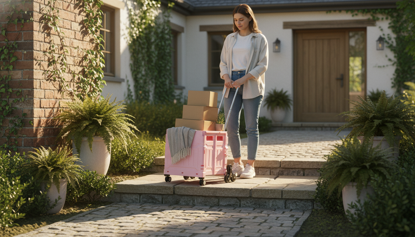 150 lb Stair-Climbing Cart with 65L Rolling Crate