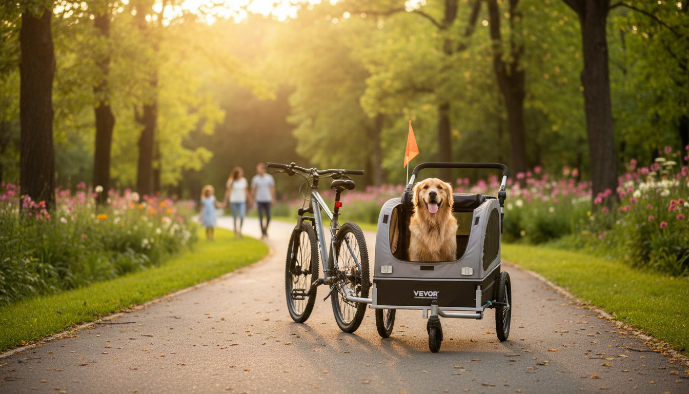 2-in-1 Dog Bike Trailer & Stroller: Quick-Release Wheels