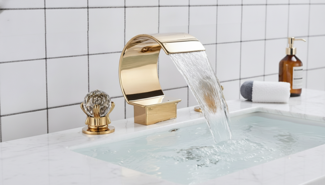 3-Hole Deck-Mount Waterfall Bathroom Faucet Guide