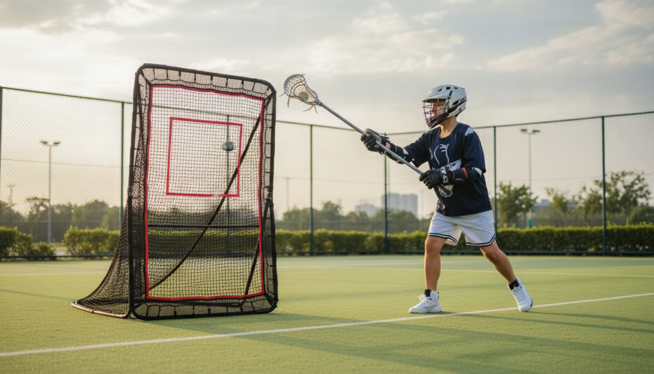 5x7 Lacrosse Rebounder Net: Adjustable Pitchback Trainer