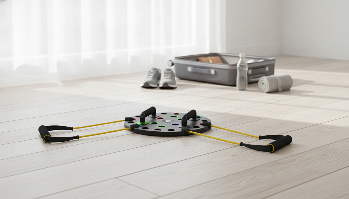 Travel-Friendly 20-in-1 Push-Up Board + Bands Setup