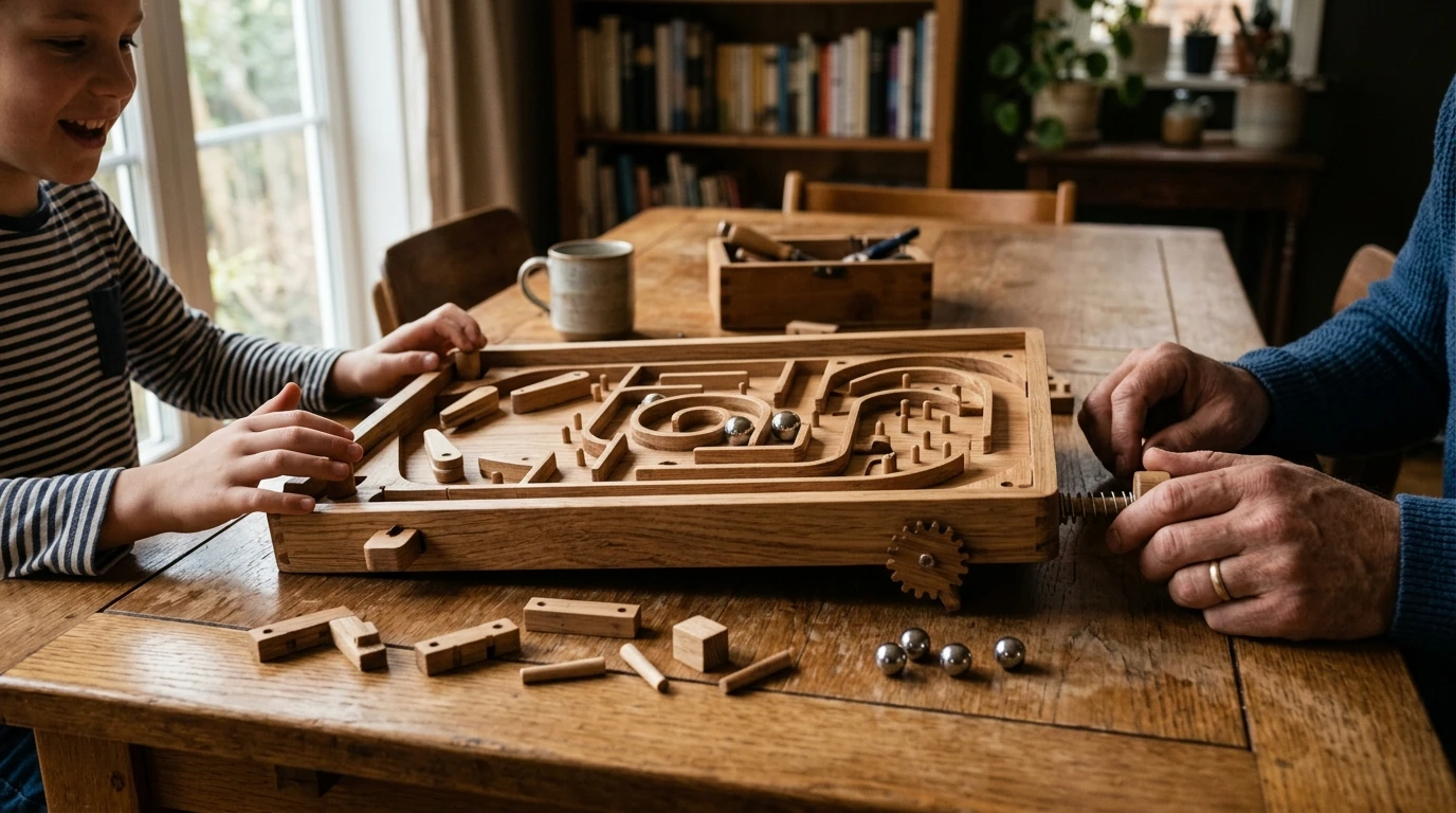 3D Wooden Pinball Puzzle Kit: Build & Play Tabletop Fun