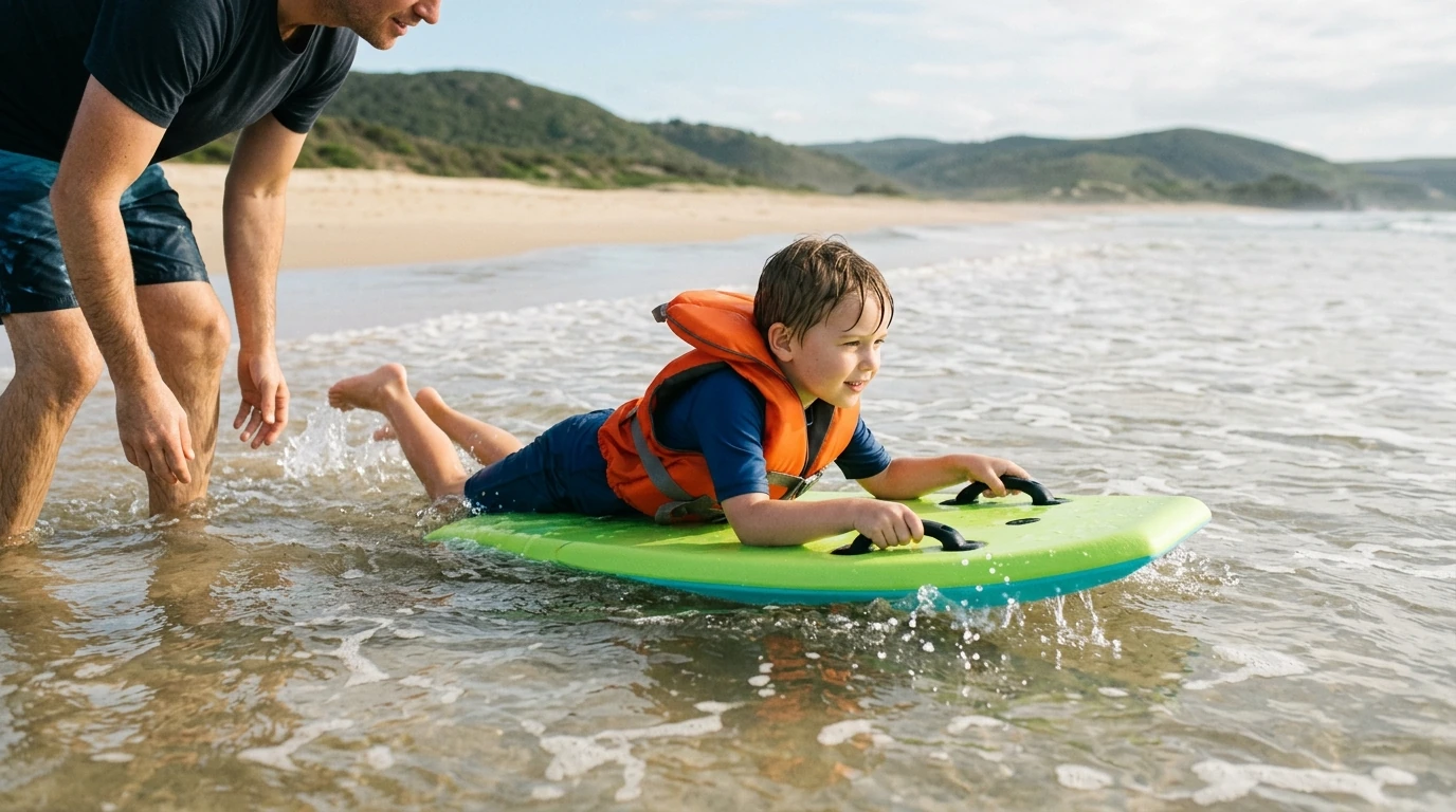 Kids Bodyboard with Handles: Bright Beginner Beach Fun