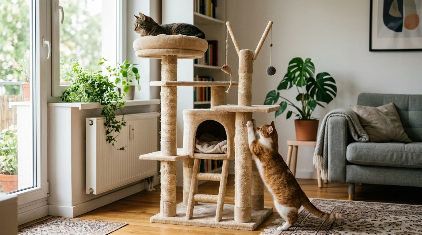 Multi-Level Cat Tree Guide: Perches, Scratch Board & Toys