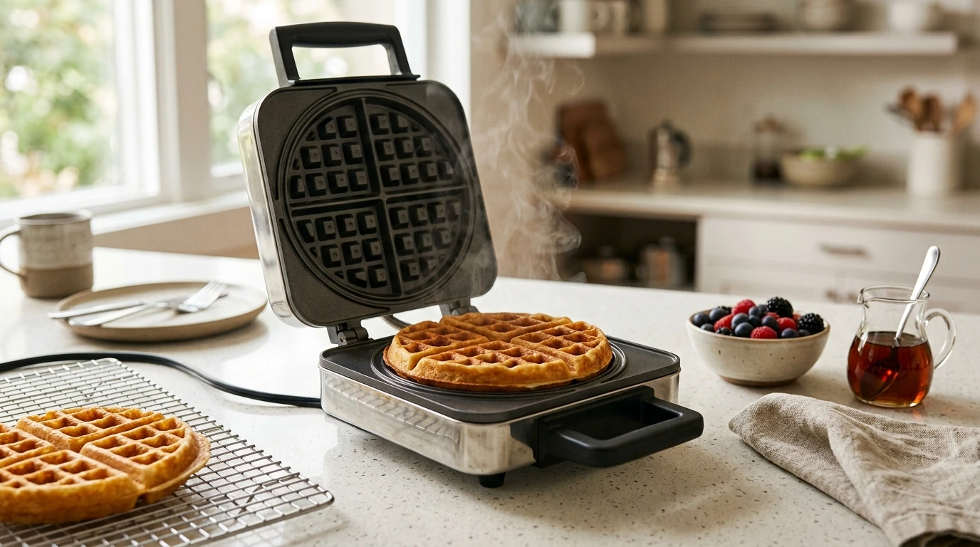 Stainless Steel Belgian Waffle Maker: Crisp, Thick Waffles