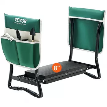 Foldable Garden Kneeler Seat: EVA Pad, Pouches, 330 lb