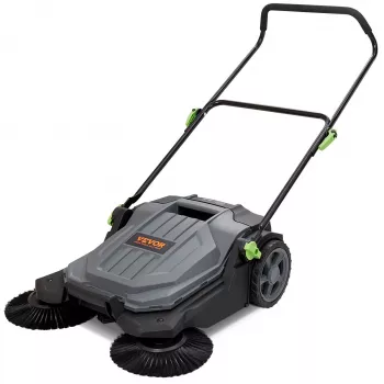 5-Gallon Walk-Behind Manual Sweeper for Yard Paths